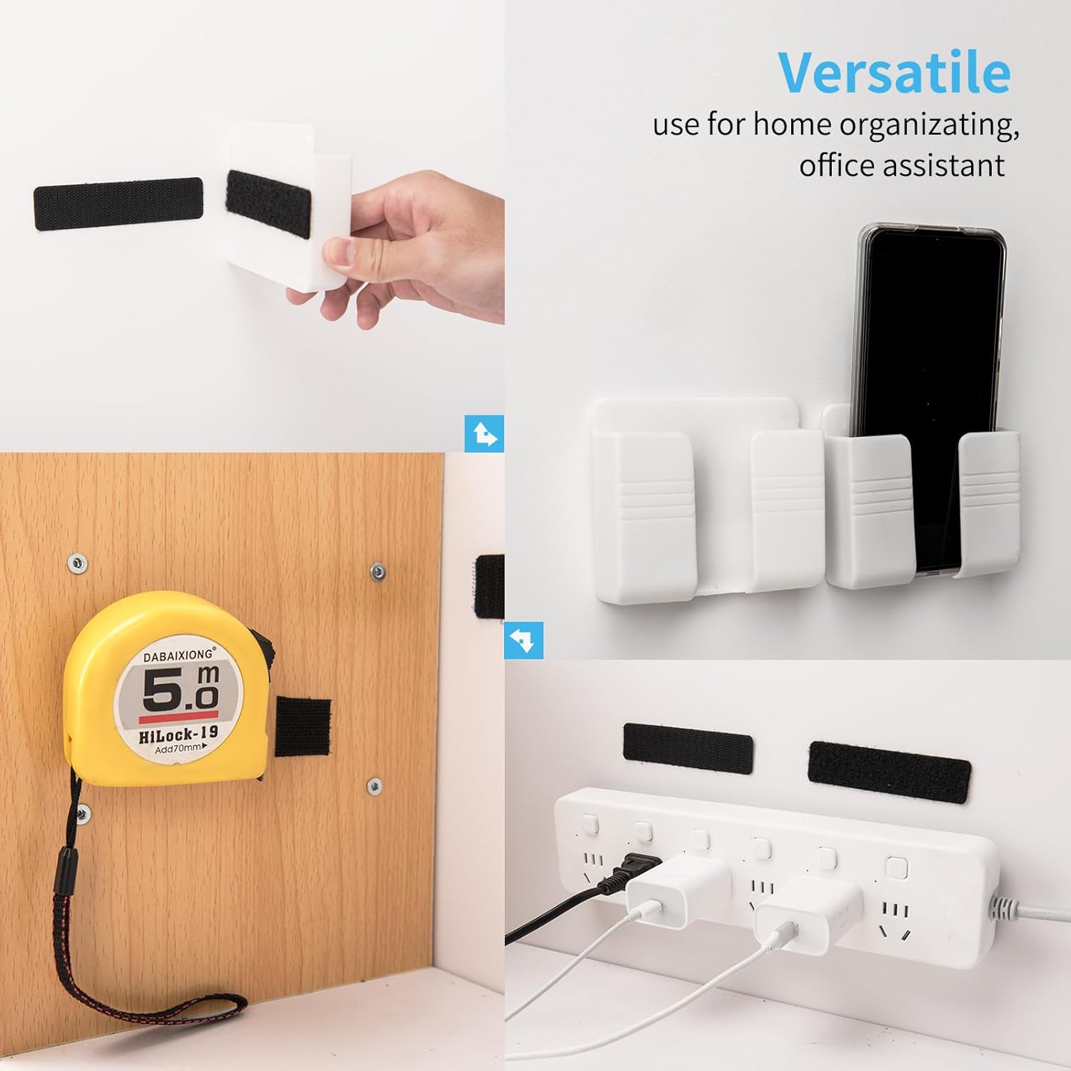 Art3d Heavy-Duty Double-Sided Hook and Loop Tape | 1 in. x 4 in. Sticky Back Adhesive Strips - 16 Sets