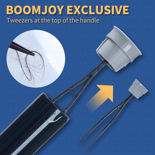 BOOMJOY Toilet Brush Set - Silicone Bowl Brushes with Tweezers for Effective Bathroom Cleaning | Black & Grey