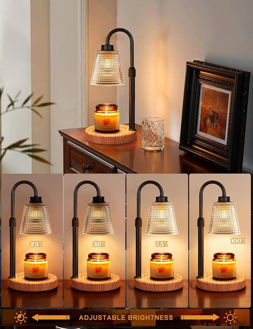 Innqoo Rustic Candle Warmer Lamp - Dimmable & Adjustable Timer for Jar Candles | Perfect Gift for Women & Home Decor