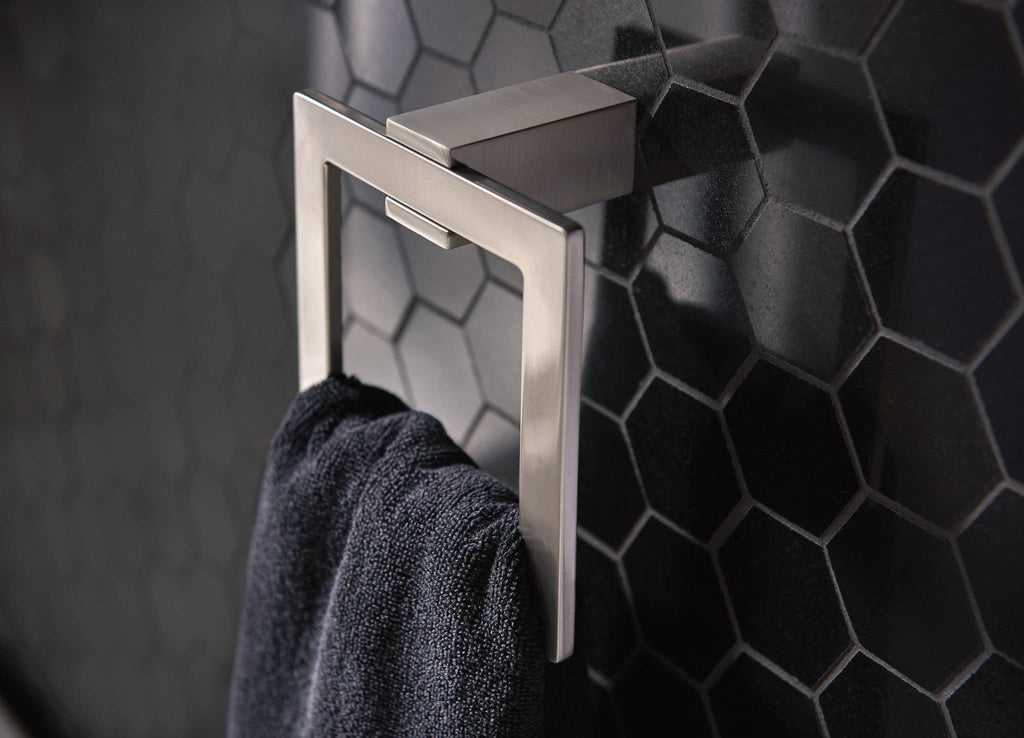 Moen Kyvos Collection Brushed Nickel Modern Bathroom Hand Towel Ring, BP3786BN