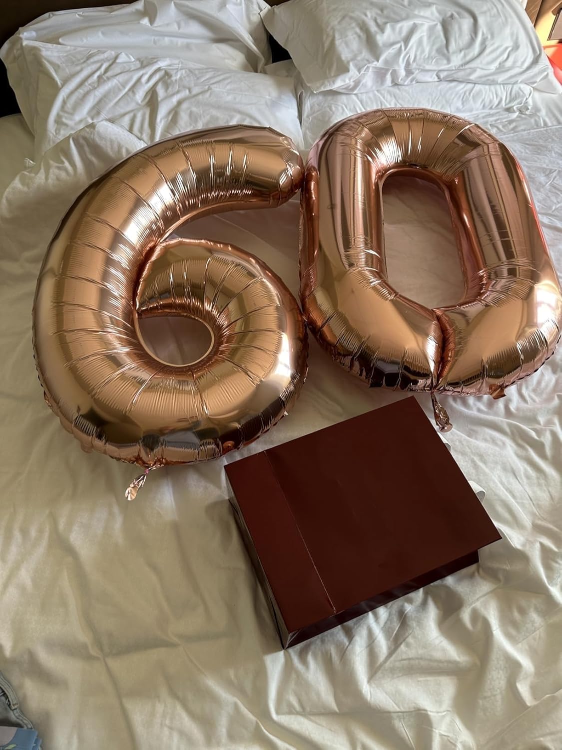 Rose Gold 60th Birthday Decorations | Elegant Party Set with Big Number Balloons for Men & Women