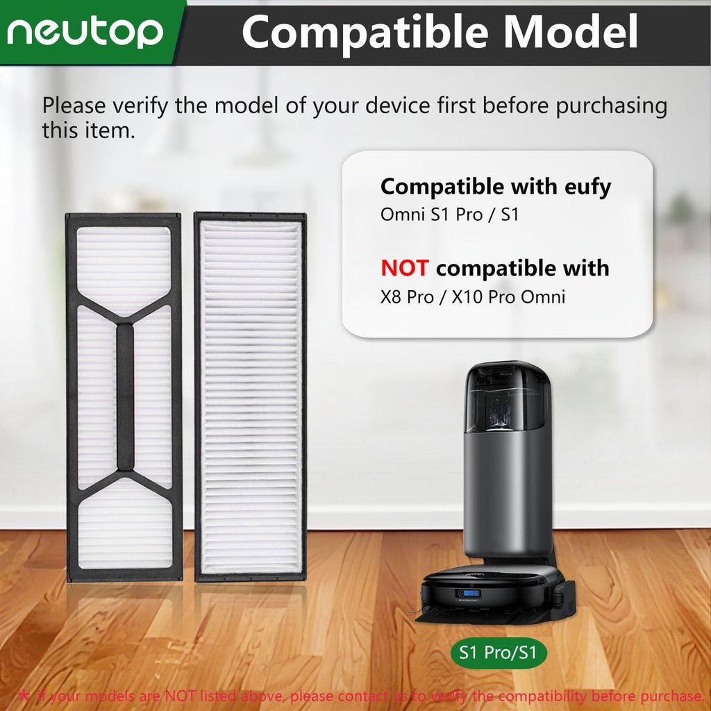 Neutop Hepa Filter Replacement Set, Compatible with eufy Robot Vacuum Omni S1 Pro/S1, Vacuum Cleaner Accessories Parts, 8-pack