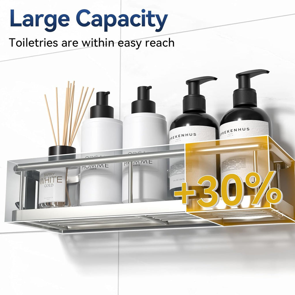YASONIC Shower Caddy - Large Capacity Organizer with Soap Holder & 16 Hooks - 8 Pack