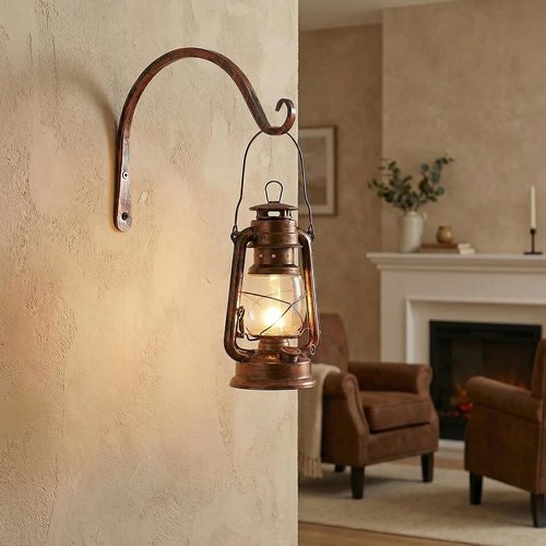 Feed Garden 8-Inch Decorative Hanging Plant Brackets - 2 Pack Wall Hooks for Outdoor Use | Antique Bronze