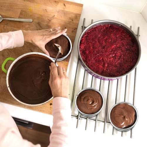 E-far Mini Round Cake Pans Set of 4 - Stainless Steel, Non-Toxic, Dishwasher Safe, 4 Inch
