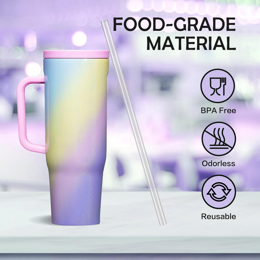 Straw Replacement Compatible with Corkcicle 40 oz,Reusable Plastic And BPA Free,6Straws And 1Brush