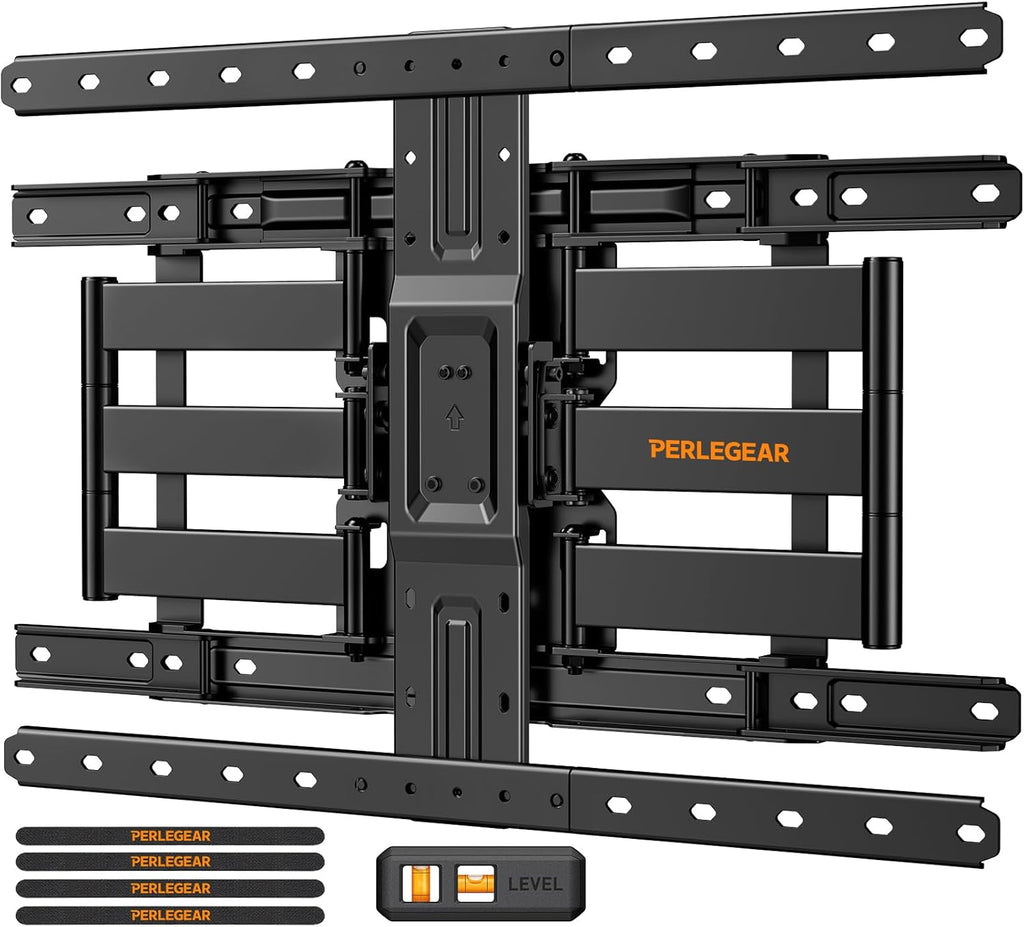 Perlegear Ultra Slim TV Wall Mount - Full Motion Design for 42-90" TVs | Fits 16"/24" Studs, Max VESA 600x400mm, Holds 132lbs