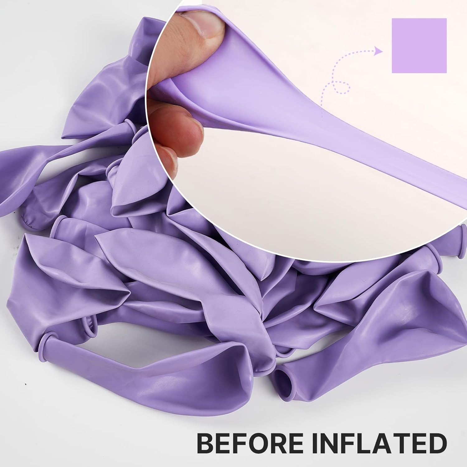 PartyWoo Lavender Balloons - 100pcs Pastel Purple Balloon Arch Kit for Baby Showers & Parties | 5-12 Inch Sizes