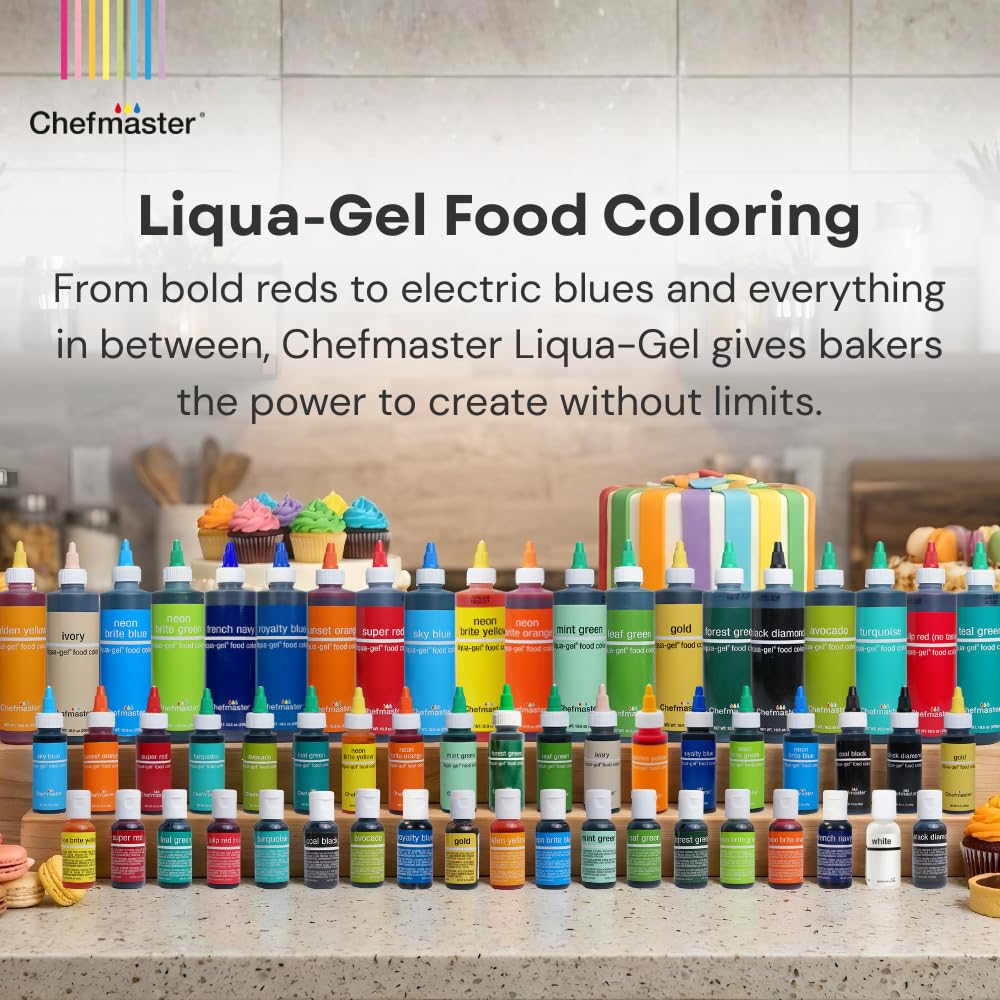 Chefmaster Leaf Green Liqua-Gel® Food Coloring - Vibrant Professional-Grade Dye for Icing & Fondant | 10.5 oz