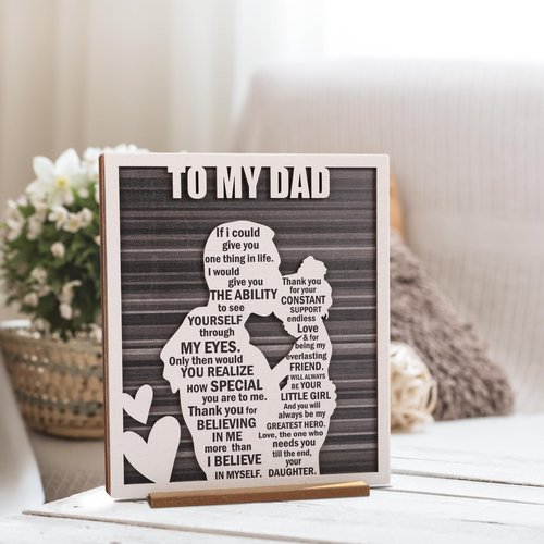 Birthday Gifts for Dad from Daughter, Easter Father’s Day Dad Gift from Daughter, Rustic Daddy and Daughter Hug Wood Sign, Papa Valentine’s, Christmas Gifts Ideas
