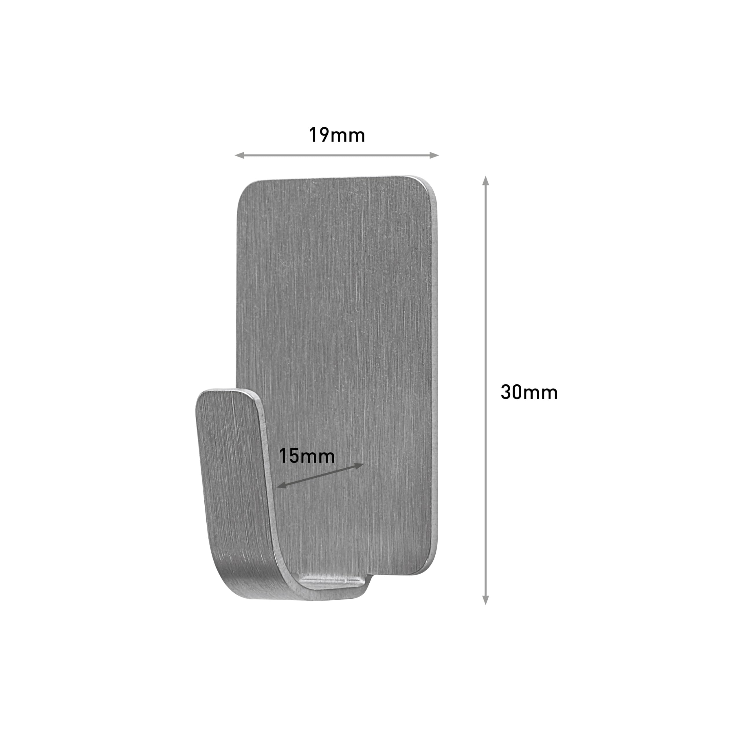 Command Small Stainless Steel Metal Hooks 8 Hooks 10 Strips Holds up to 0.5 lb Removable Self Adhesive Hooks Great for Wall Decor