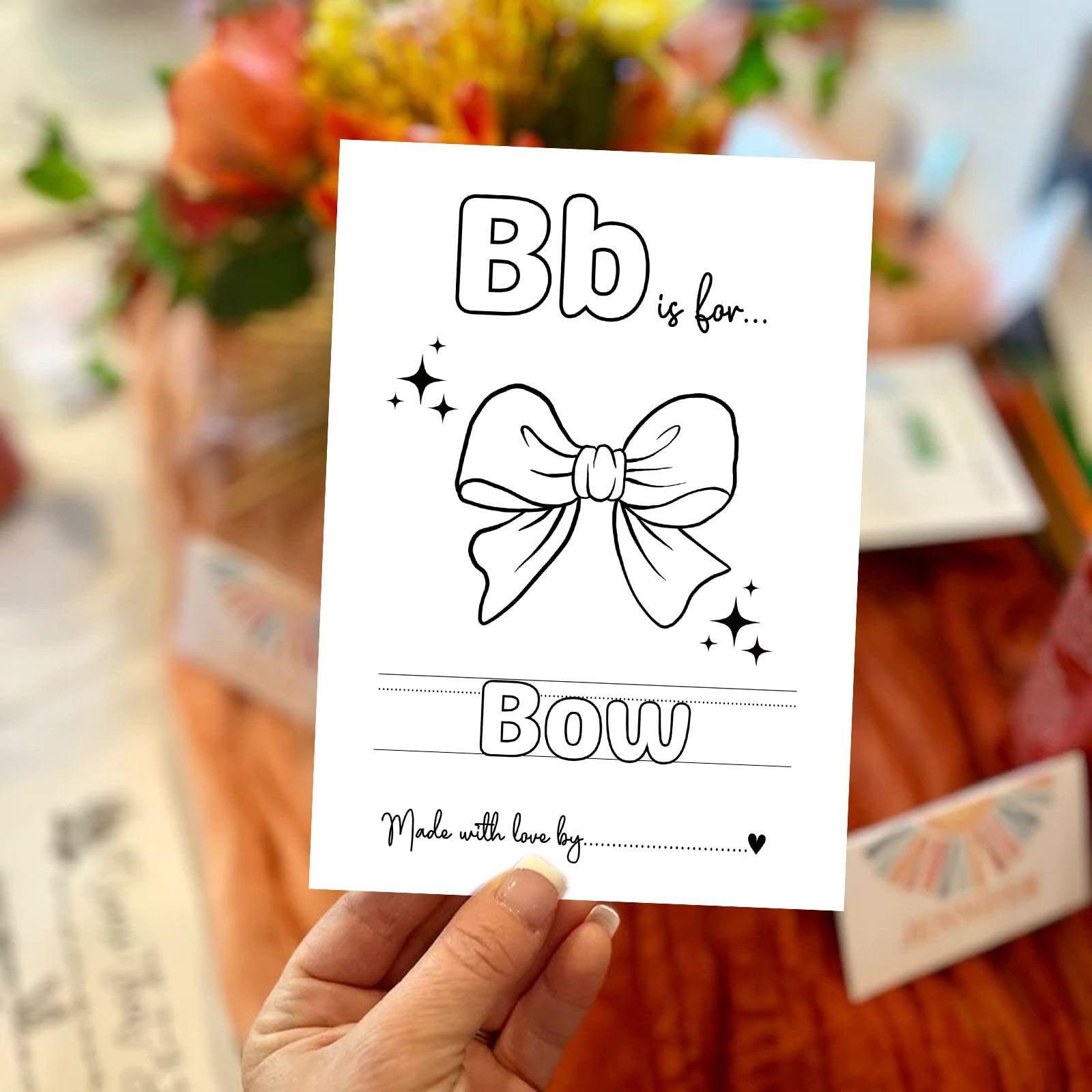 Baby's First ABC Book Baby Shower Activity, Boho Sun Baby Shower Guest Book Alternative with Alphabet Coloring Pages, Educational Keepsake & Activities, Sunshine Baby Shower Games Craft Kit