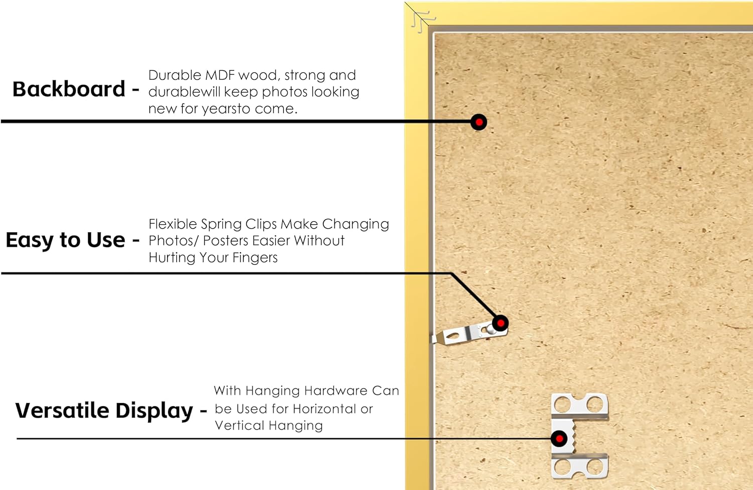 PEALSN 11x14 Picture Frame - Elegant Gold Design for 8x10 Photos with Mat or 11x14 Without Mat