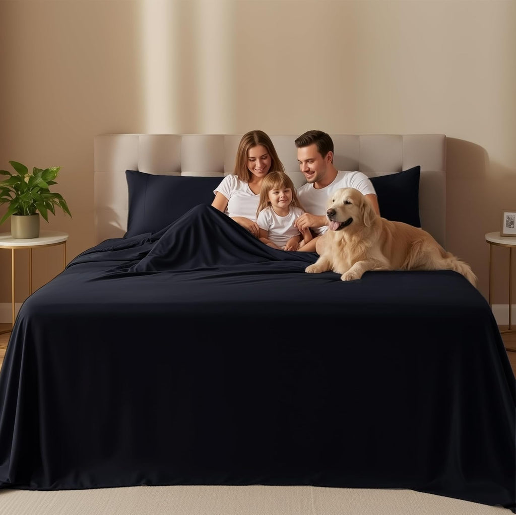 Utopia Bedding King Size Sheet Set - Soft, Breathable Microfiber | 4-Piece in Black, Oeko-Tex Certified