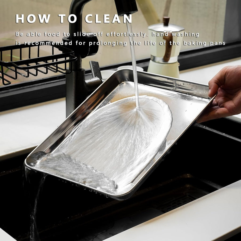 Stainless Steel Baking Sheets by [Brand Name] - Non-Stick, Warp-Resistant & Dishwasher Safe | 9/12/16 Inch Set