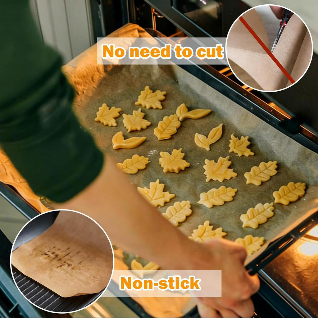 Unbleached Parchment Paper Roll by [Brand Name] - 12in x 49ft, High Temperature Resistant, Non-Stick Baking Paper for Cooking & Grilling