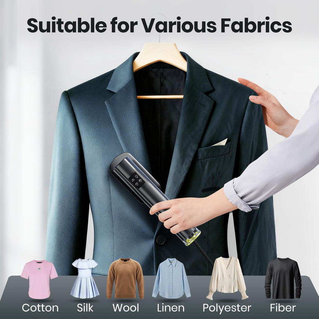 AUTOWN Portable Travel Steamer for Clothes – 1000W Garment Steamer with Smart Touch Control & 4 Adjustable Steam Modes, 15s Heat-up, Includes Mini Ironing Board, 120V Wrinkle Remover for Home & Travel