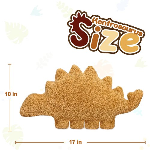 Aiideals Dino Nugget Pillow for Birthday Gifts, Chicken Dino Nuggets Plushies Pillow Stuffed Animals Funny Valentines Gifts for Boys Girls (Small, Kentrosaurus)