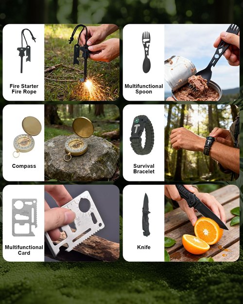 Advent Calendar 2025, Survival Kit 24-Day Christmas Countdown – Outdoor & Emergency Survival Tools, Camping Gear & Cool Gadgets – Xmas Gift for Men, Teens, Outdoor Enthusiasts