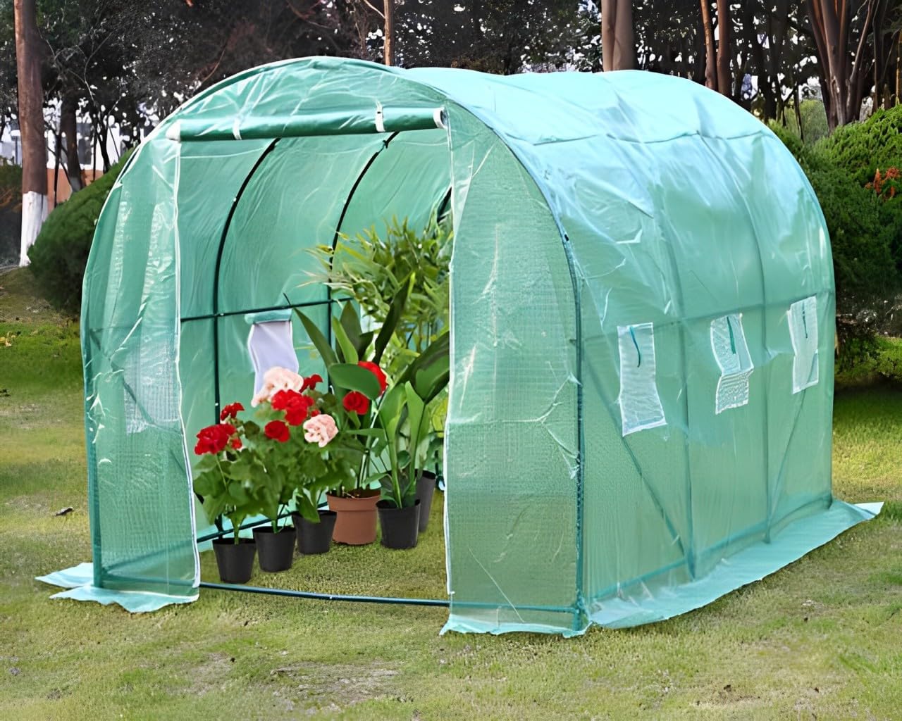 Skiennix Walk-In Greenhouse Kit - Observation Windows for Outdoor Plant Growth | 10' x 7' x 7'