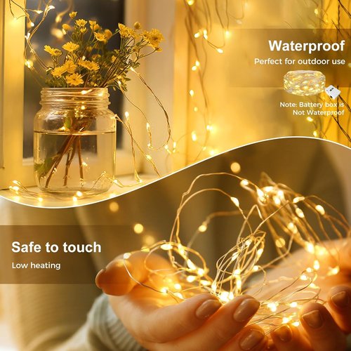 Kolpop 30 Pack LED Fairy Lights - 7FT Battery Operated Mini Twinkle String Lights | Waterproof Warm White for Christmas & Parties