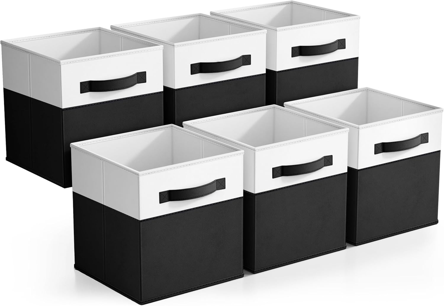 Sorbus Foldable Storage Bins - 6-Pack Fabric Cube Organizers | 11-Inch Collapsible Baskets for Home Organization