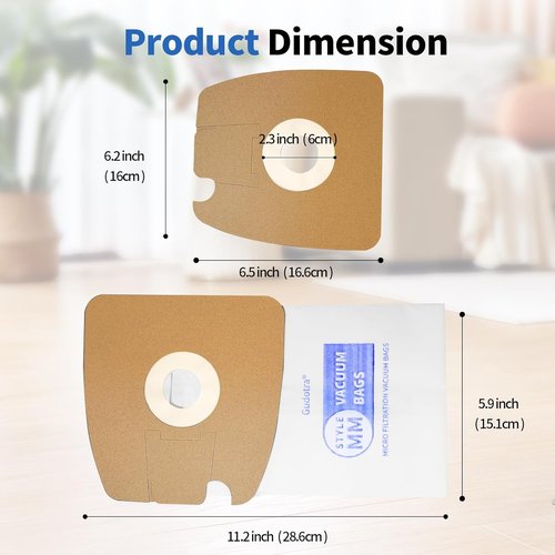 Gudotra Vacuum Bags - 20 Packs Replacement for Eureka Style MM 3670/3680 Series | Fits 60295A/B/C/D