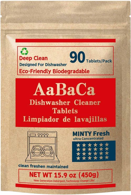 Dishwasher Cleaner Tablets by EcoClean - 90 Mint Fresh Tabs for Deep Cleaning & Grease Removal