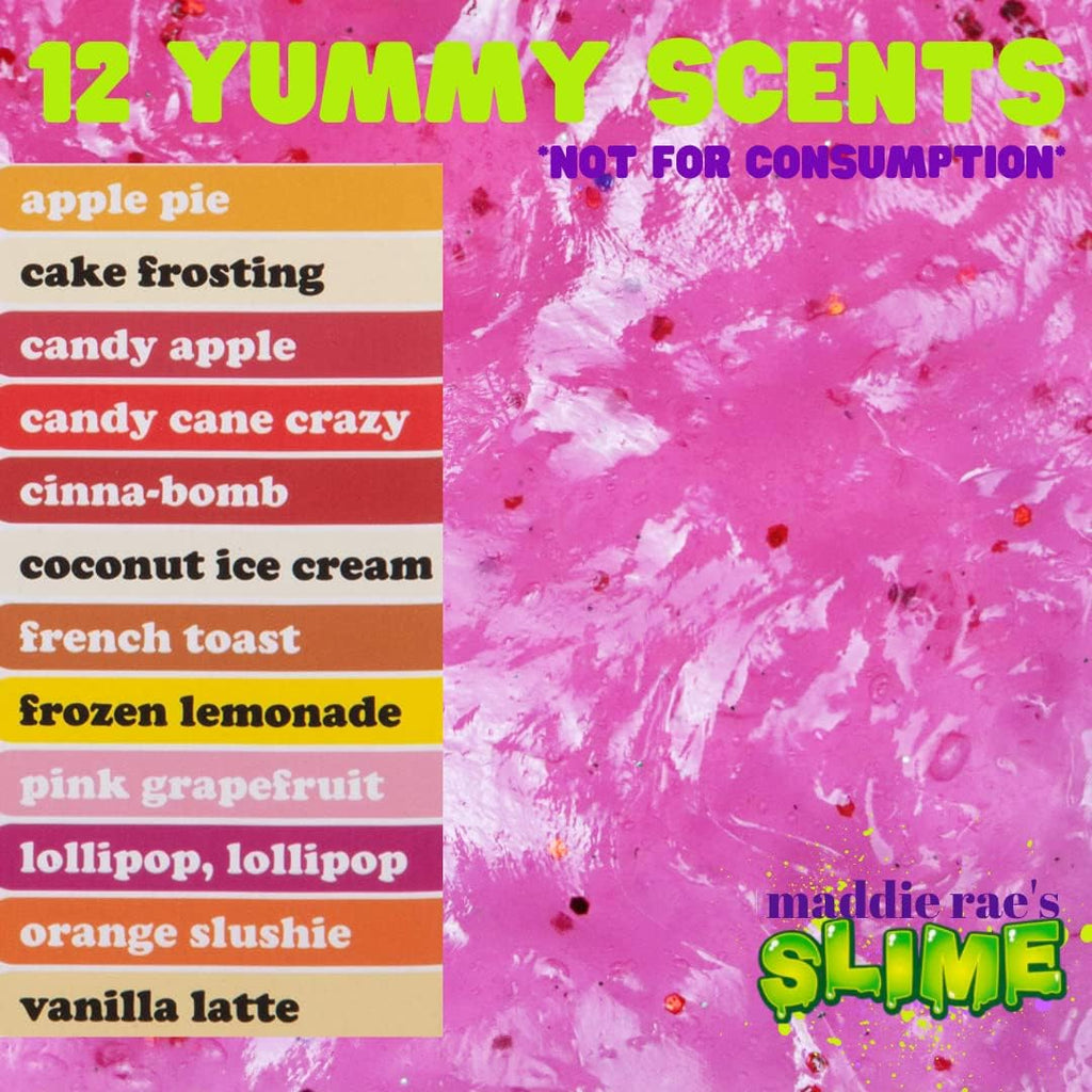 Maddie Rae's Slime Yummy Scented Oils - 12 Pack of 10ml Natural Food Fragrance Bottles for Diffusers & Crafts