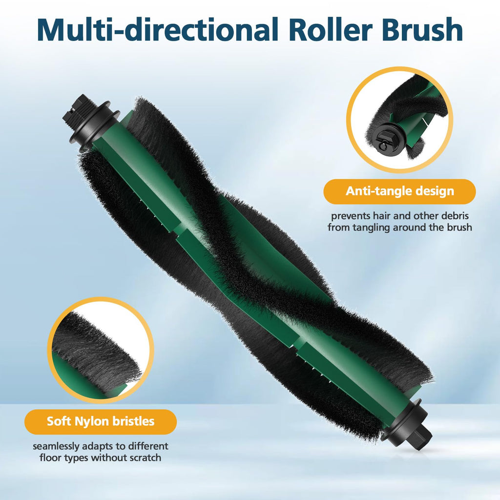Y0140 Replacement Parts Accessories Compatible with iRobot Roomba 104/105 Vac & Combo, Y0140, Q0120, Y0110, Q011, Q0520 Robot Vacuum, 1 Roller Brush, 4 Hepa Filters, 4 Side Brush, 1 Cleaning Brushes