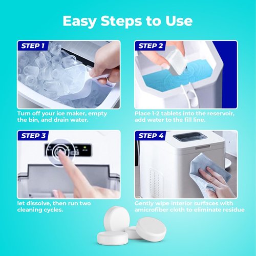 CleanCrown Ice Machine Cleaner (36 Pack), Ice Machine Descaler, Nickel Safe Cleaner and Descaler for Frigidaire, Opal, GE Profile, Kitchenaid Countertop and Nugget Ice Makers