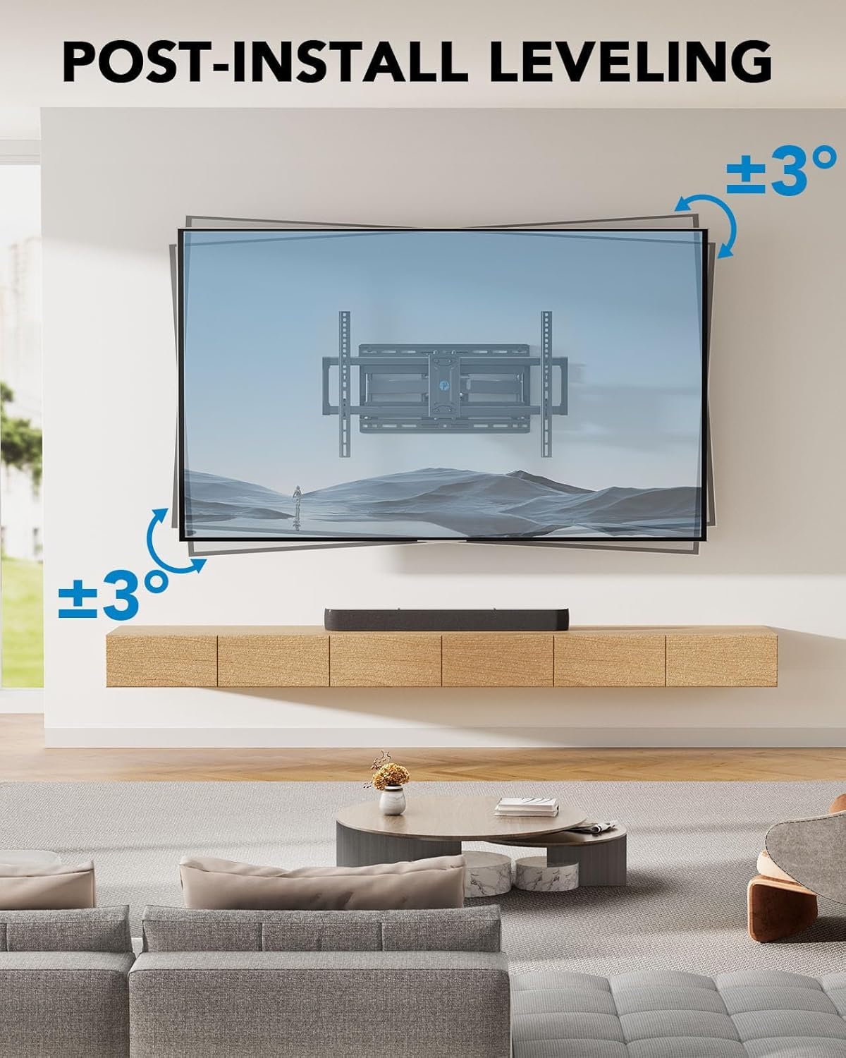 Pipishell Full Motion TV Wall Mount - Fits 42-85 Inch LED TVs Up to 132lbs | Swivel Bracket with Articulating Arms, Max VESA 600x400mm
