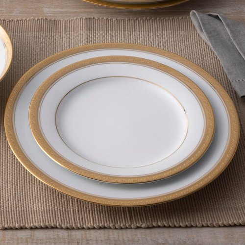 Noritake Crestwood Gold Set of 4 Dinner Plates, 10-1/2"