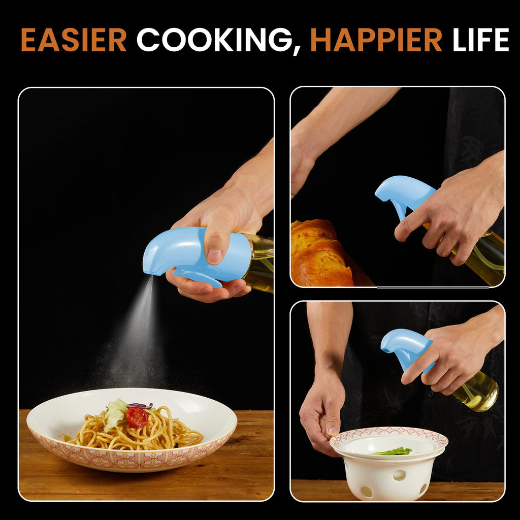 Deziggur Oil Sprayer for Cooking, Olive Oil Sprayer Mister, Olive Oil Spray Bottle for Cooking, Salads, BBQs and More (Blue)