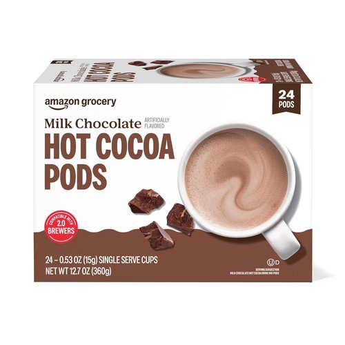 Happy Belly Hot Cocoa Pods - Rich Milk Chocolate Flavor | 24 Count for Delicious Treats