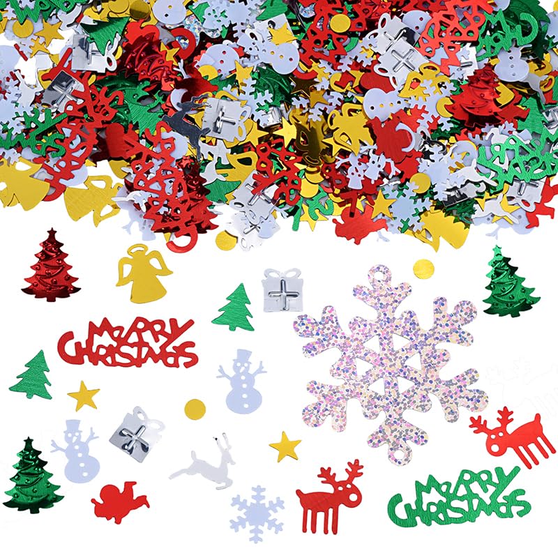 Red Christmas Confetti for Holiday Table Scatter - 1000 Pieces