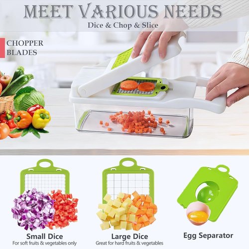 Dewpeton Pro-Series 20-in-1 Vegetable Chopper - Versatile Mandoline Slicer & Spiralizer for Easy Meal Prep