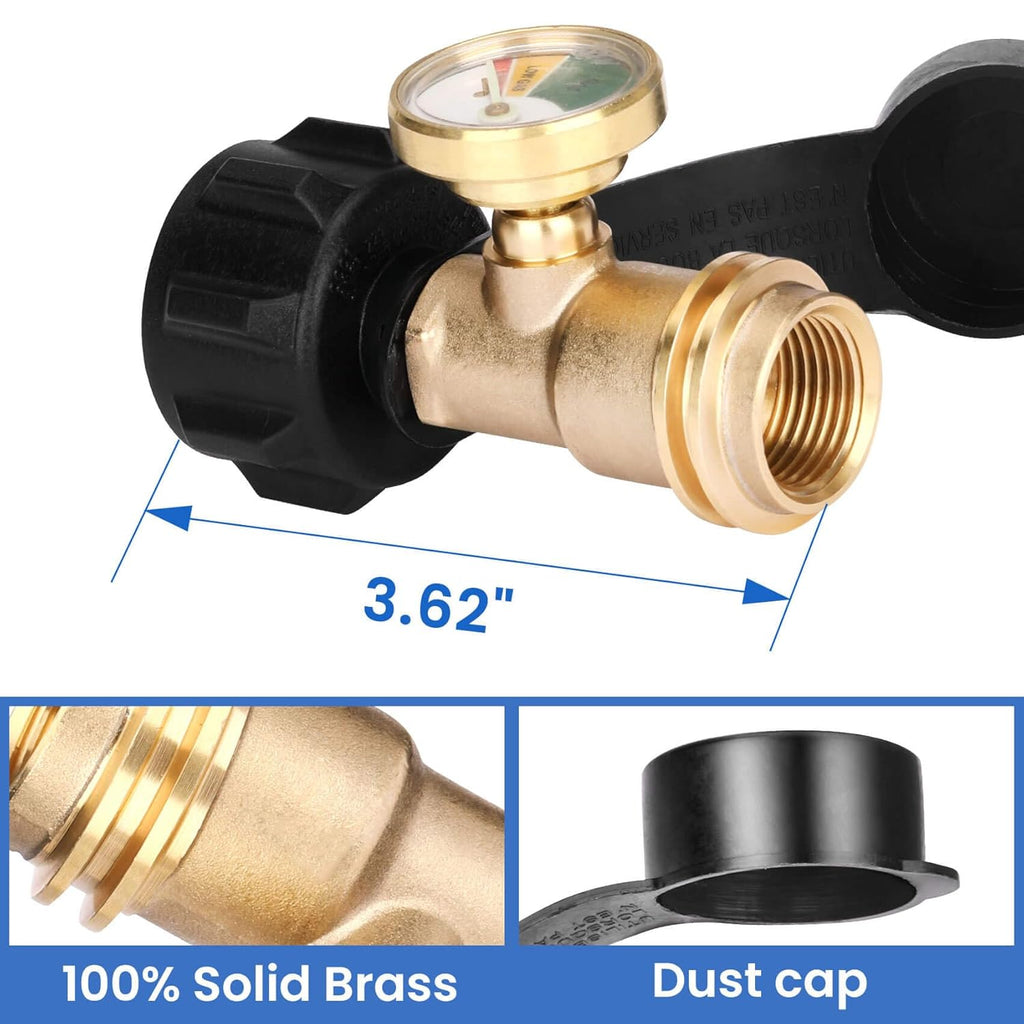 Propane Tank Gauge by [Brand Name] - Accurate Level Indicator & Leak Detector for 20lb Tanks | Solid Brass, 2 Pack