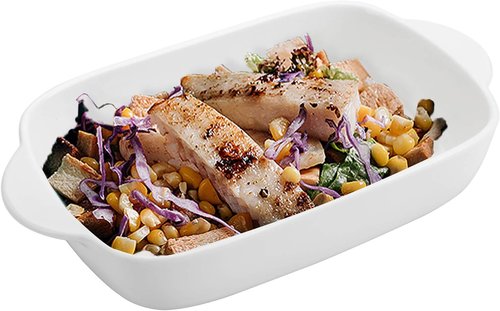 Foraineam Bakeware Set - 4 Pieces White Porcelain Baking Dishes | 7.5 x 5 Inch Rectangular Pans for Everyday Use