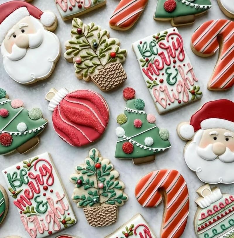 Christmas Ornaments Cookie Cutters 4Pcs Stainless Steel Snow Globe, Round Ornament, Teardrop Bauble Finial Shapes - Variation of THIS listing