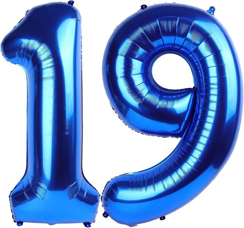 Dark Blue Foil Number 19 Balloon - 40 Inch Birthday Decoration for Men & Women | Perfect for Parties