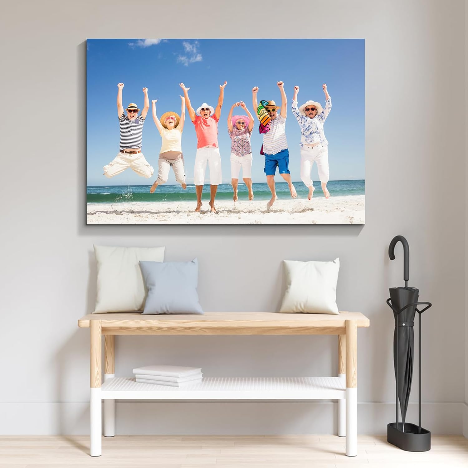 Wewejia Personalized Canvas Print - Custom Photo Wall Art for Bedroom & Living Room | 46x32 Inch