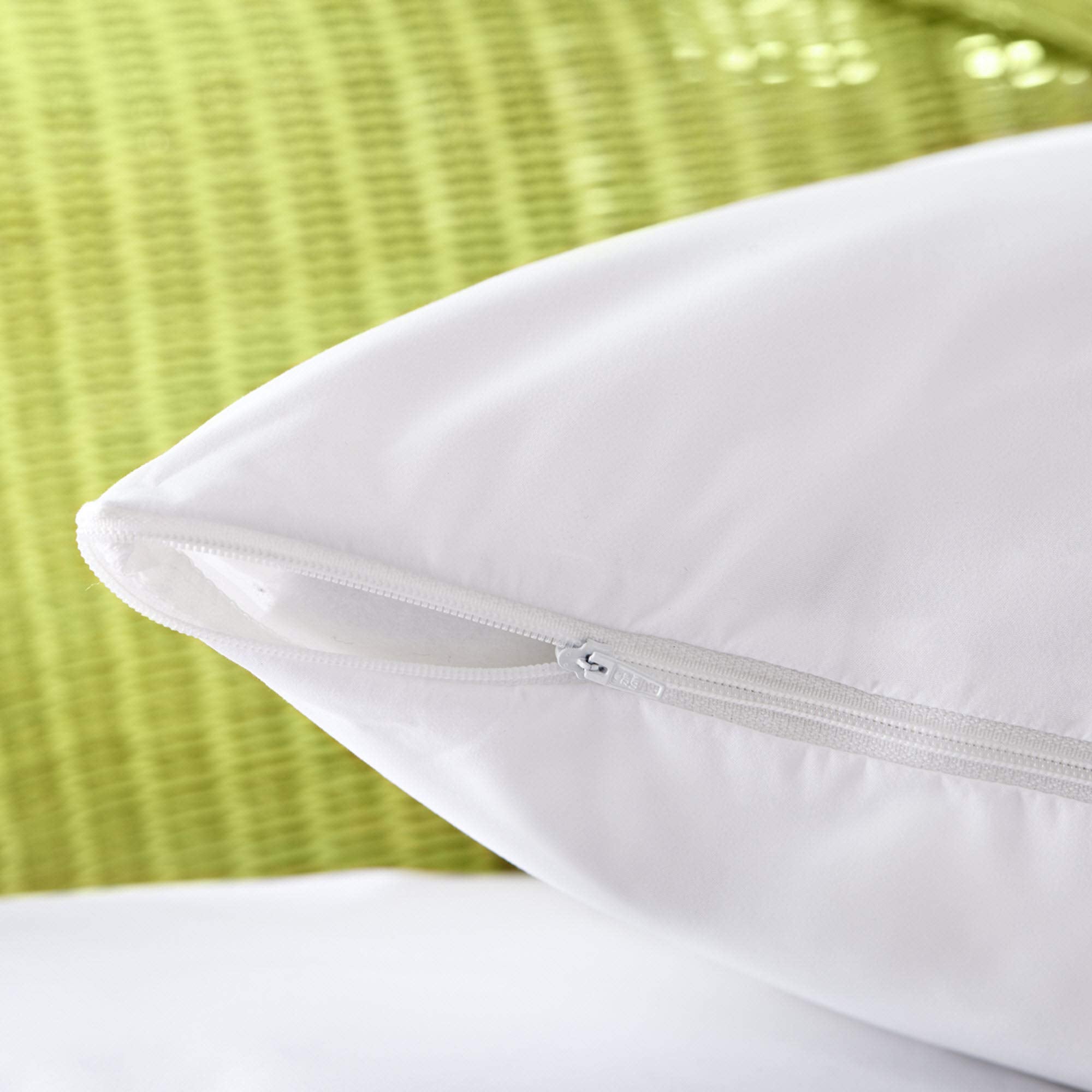 AllerEase 100% Breathable Cotton Pillow Protector for Sleeping, Queen 30" x 20" - 1 Pack of 2,White