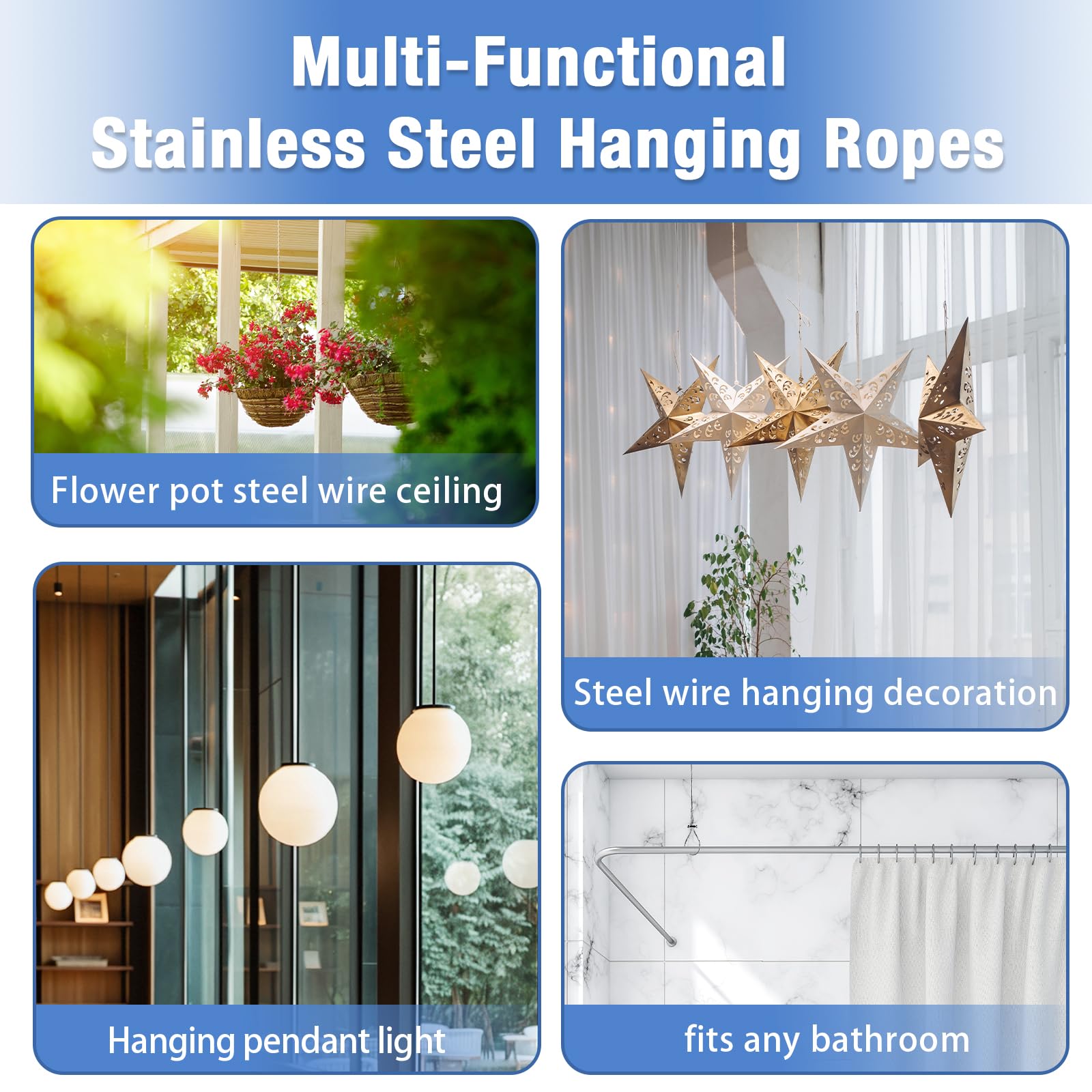 2 Packs Ceiling Support for Closet Rod, Prevents Sagging, 60'' Adjustable Closet Rod Support Bracket, Stainless Steel Ceiling Support Assembly, Heavy Duty Wardrobe Pipe Bracket Rod Holder