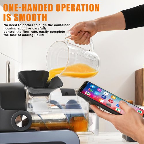 Anti-Splash Flow Hood For Ninja Slushie Machine FS301/FS300 - Liquid Guide Cover - Ninja Slushie Machine Accessories - No Spills When Pouring Beverages/Fruit Juices (Black)