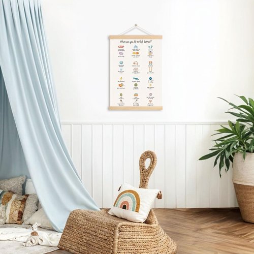 DNEULYR Mental Health Wall Art | School Counselor Office Poster Hanger Frame, 12.5x17 Inch