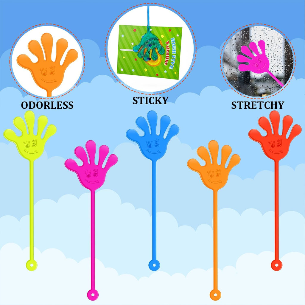 Skiennix Valentine Sticky Slappy Hands Toys - 28 Pack Non-Candy Classroom Gifts for Kids