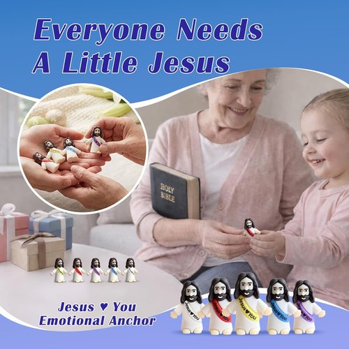 Little Jesus | 25 PCS Mini Jesus Figurines - Original Design Religious Party Favors & Baptism Gifts