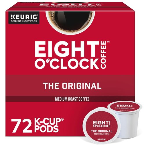Eight O'Clock Coffee Medium Roast K-Cup Pods - Original Flavor, Single-Serve, 72 Count