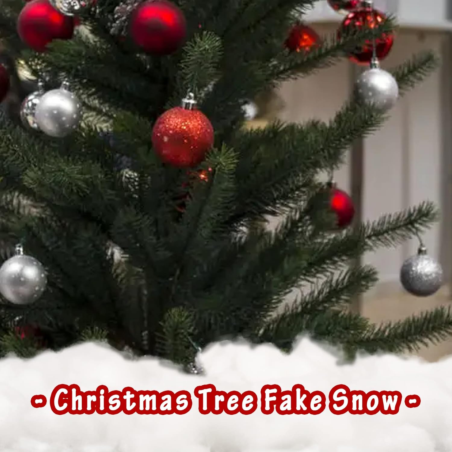 Skiennix Christmas Fake Snow Decor - 15oz Artificial Fluffy Snow for Winter Mantle & Village Decor